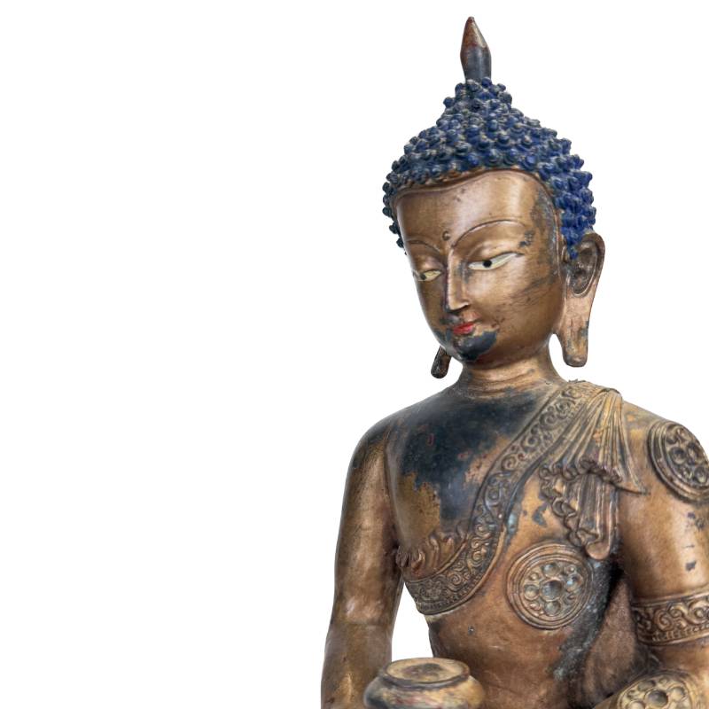 Bronzen beeld van de Medicijn Boeddha van de genezing