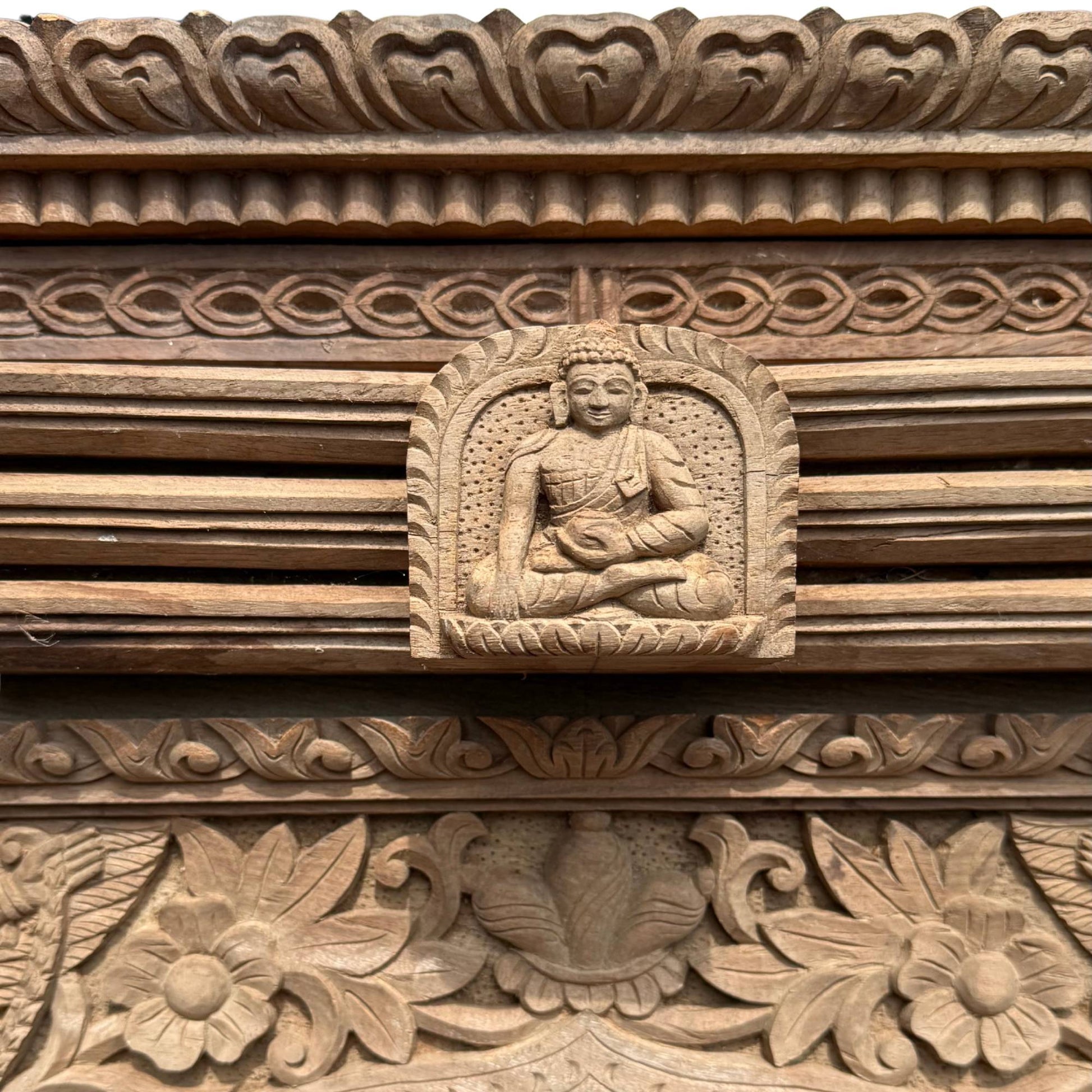 Massief teakhout Tectona grandis monumentaal vensterframe Nepal