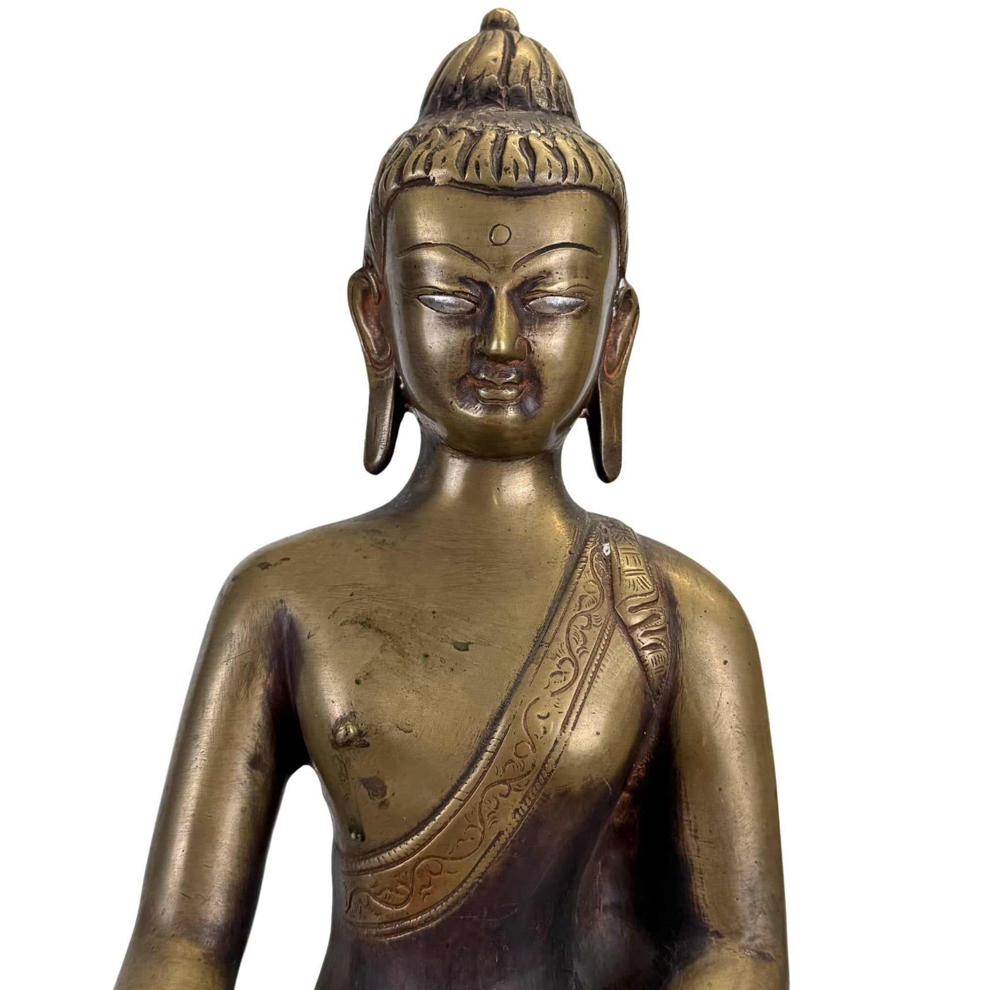 Zware antieke Nepal Tibet bronzen sculptuur met rijke oude oxidatie en handafwerking