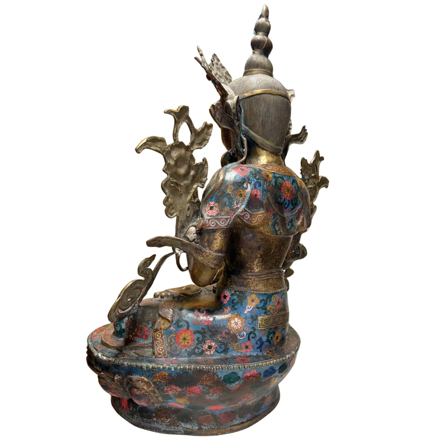 Sitatara gelaat zeven ogen wijsheid verguld brons cloisonne emaille late Qing