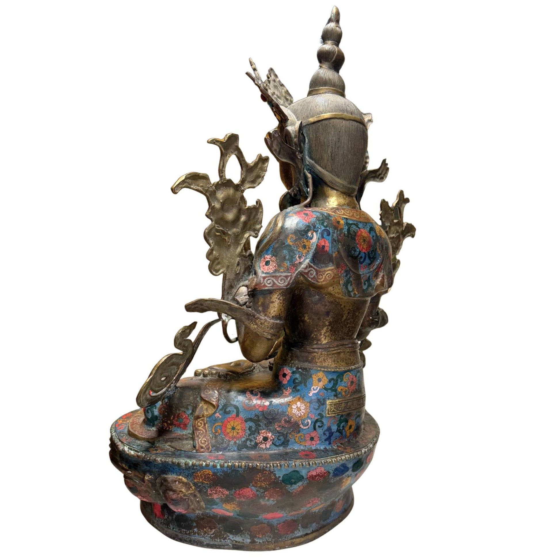 Sitatara gelaat zeven ogen wijsheid verguld brons cloisonne emaille late Qing