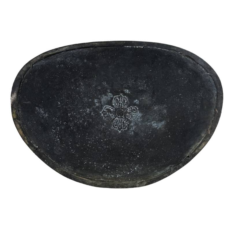 Tibetaans bronzen Bhaisajyaguru met blauwe ushnisha