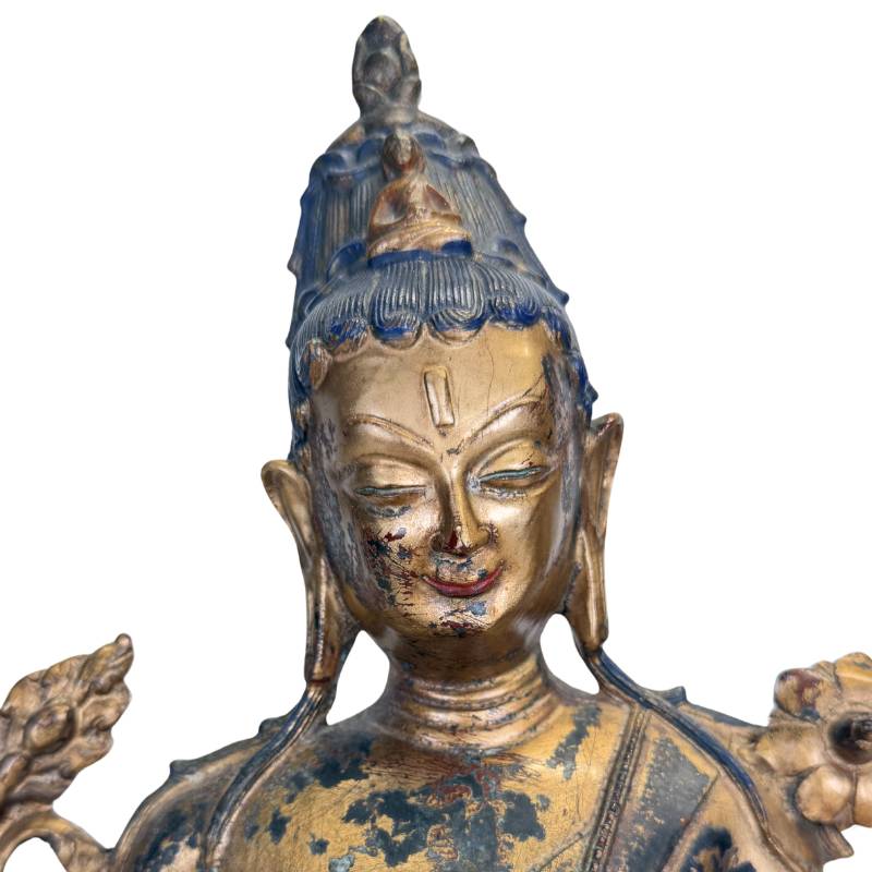 Handgemaakte Bodhisattva in verguld brons