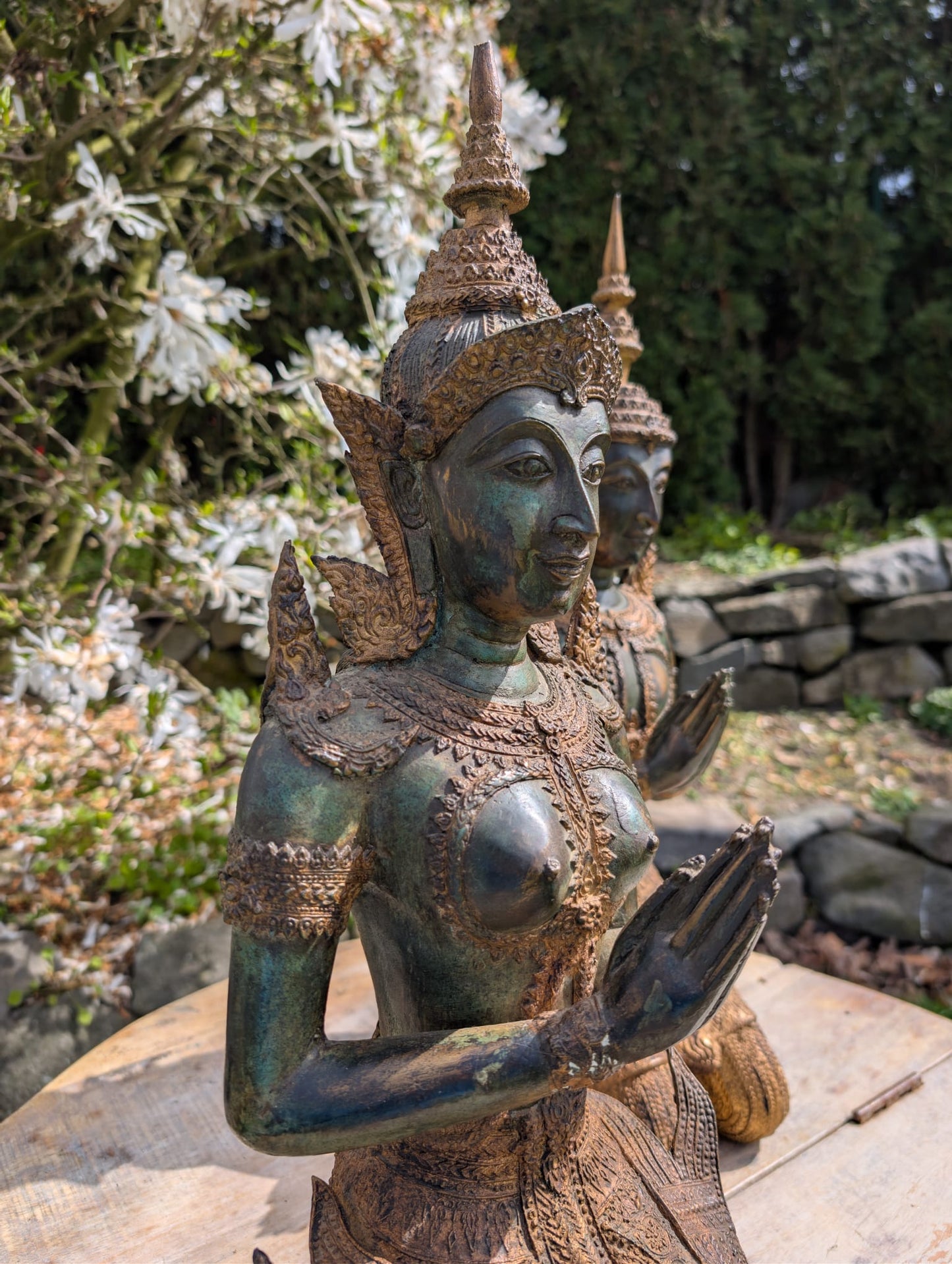 Bronzen tempelwachters uit Thailand
