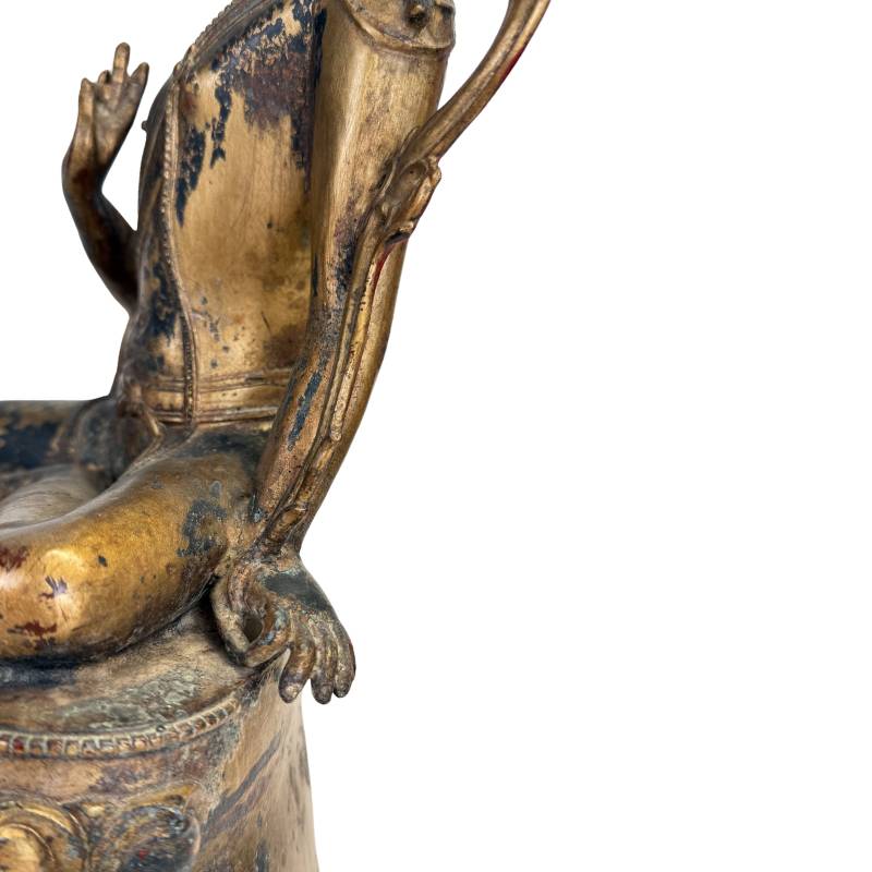 Massief bronzen Tara beeld verguld 5.5kg