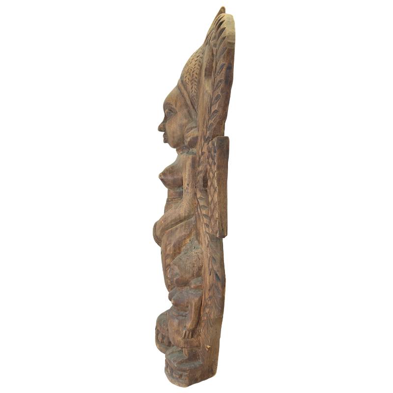 Afrikaanse wanddecoratie houten beeld in tribale stijl