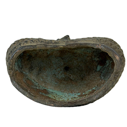 Khmer-Style Muchalinda Naga Buddha – Heavy Bronze, 22 cm – close view of the lower section