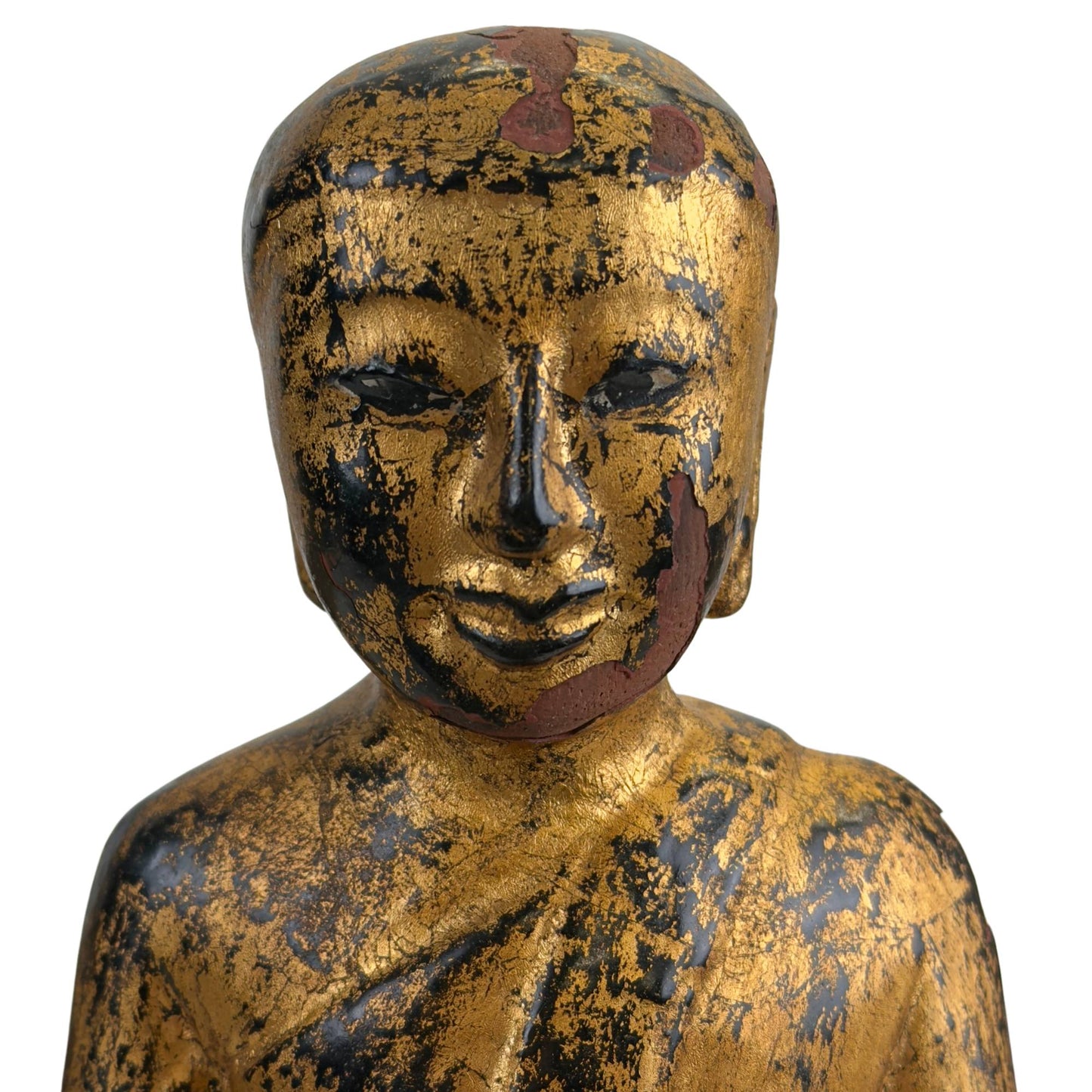 Close-up van de Anjali Mudra gebedshouding met bladgoud afwerking
