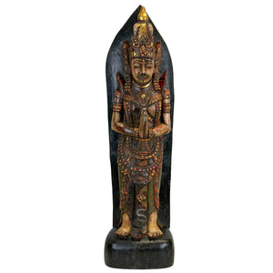 Antiek Balinees Tempelbeeld – Añjali Mudra (Sembah) – ca. 1890–1930 – 67,8 cm