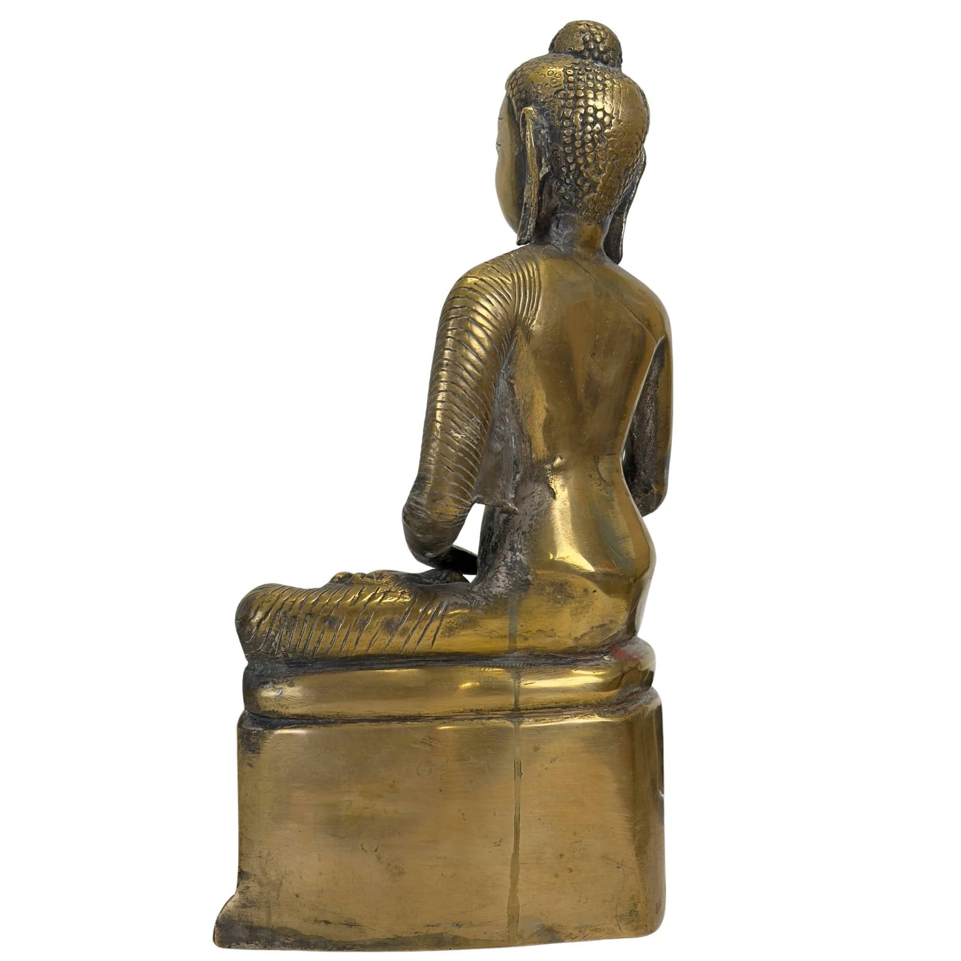 Profielaanzicht van de zittende Boeddha in dhyasana meditatiehouding uit een authentieke collectie