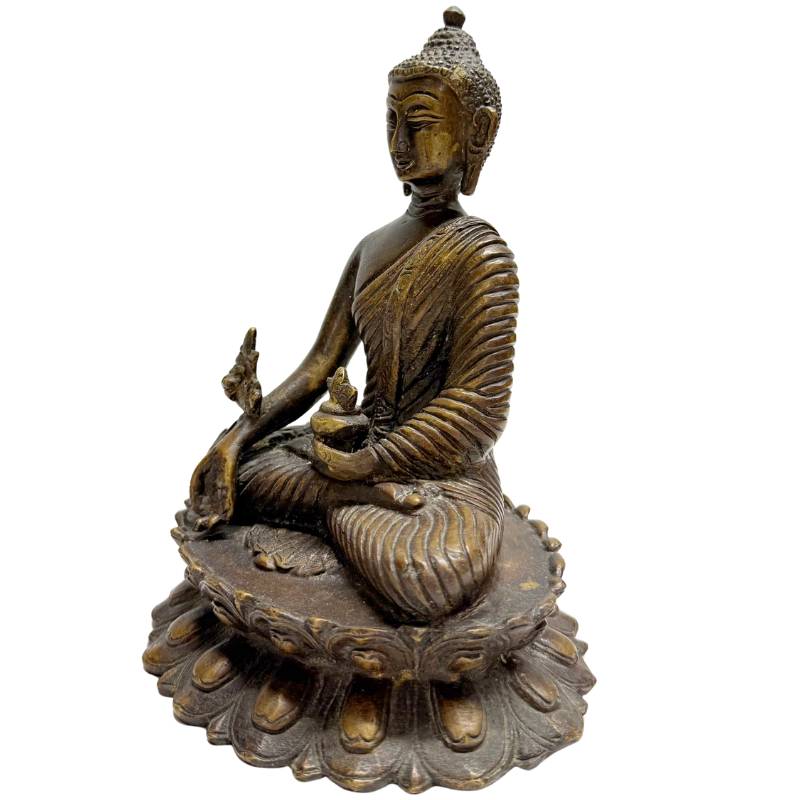 Antiek bronzen Boeddhabeeld met spirituele uitstraling
