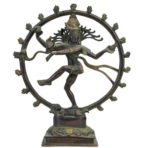 Antiek bronzen Shiva Nataraja Nepal 36cm cire perdue