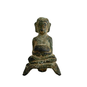 Antiek Bronzen Votiefbeeldje van de Boeddha – Thailand, Ayutthaya Traditie, 18e–19e Eeuw
