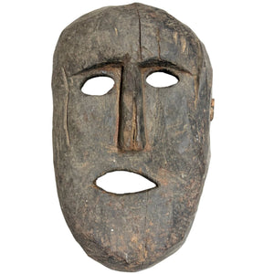 Muurdecoratie Antiek Houten Sjamanenmasker – Nepal – Late 19e Eeuw – 24 cm