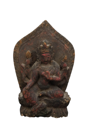 Antiek Houten Tara Beeld – Himalaya, 19e eeuw museum collectie Peter Hardt Gallery