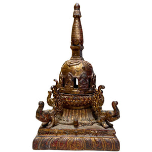 Hét Michael Backman Exemplaar: Museale Nepalese Verguld Bronzen Shikarakuta - 17e Eeuw