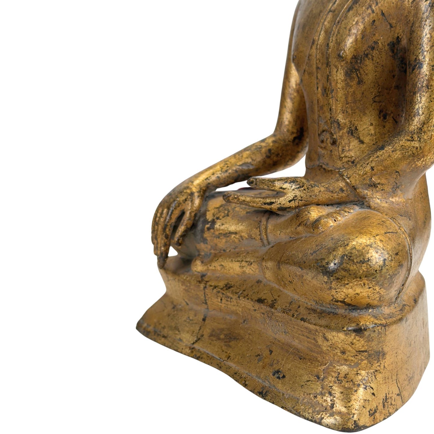 Antiek Thais bronzen beeld met vlammende rasmi-spits voor transcendentale wijsheid