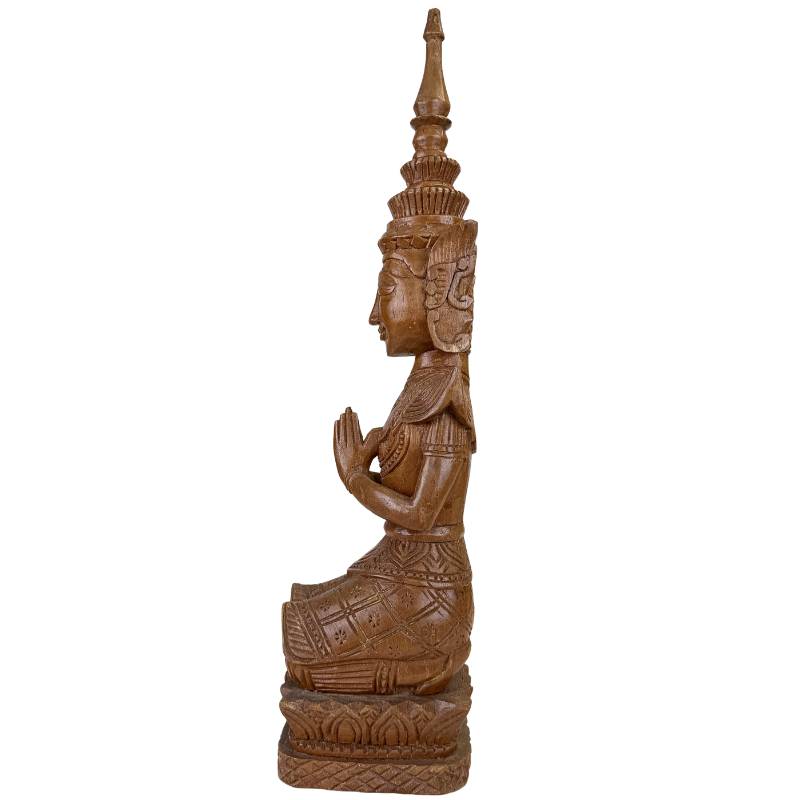 Antiek Thais houtsnijwerk tempel figuren als set