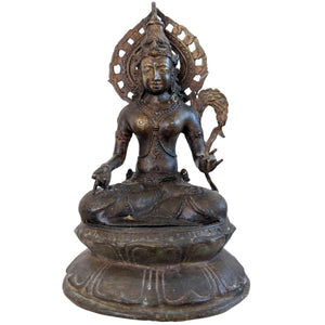 Bronzen Avalokiteshvara / Padmapani Beeld – Javaans-Boeddhistische Stijl