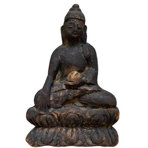 Antieke Houten Boeddha – Himalaya Devotiebeeld – Lot 196