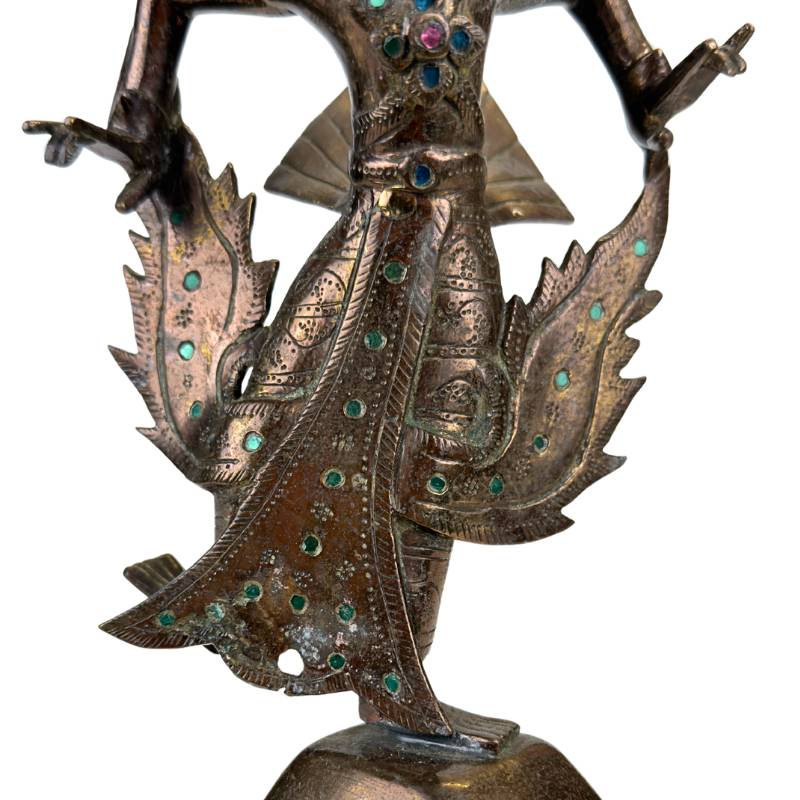 Antieke Thai Kinnara met originele kwik-vergulde details.