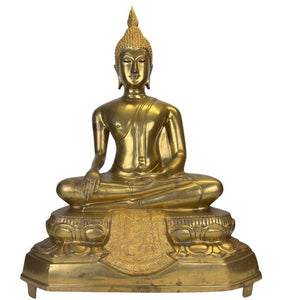 Antique Thai Buddha – Rama V Period – Fire-Gilded Bronze (54cm)