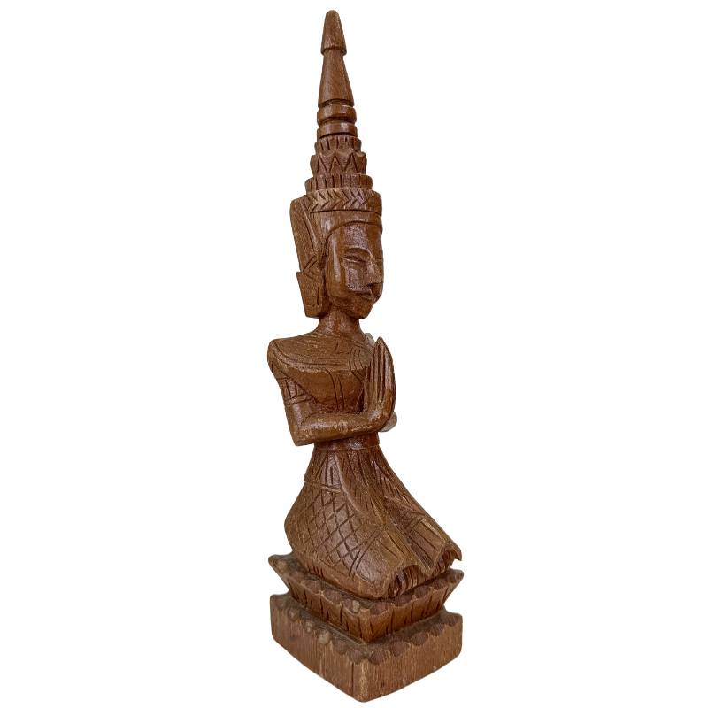 Antieke Thaise figuren hout set met devotionele uitstraling