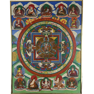 Tibetaanse Mandala Thangka – Boeddhistische Tempelkunst – 57,5 cm