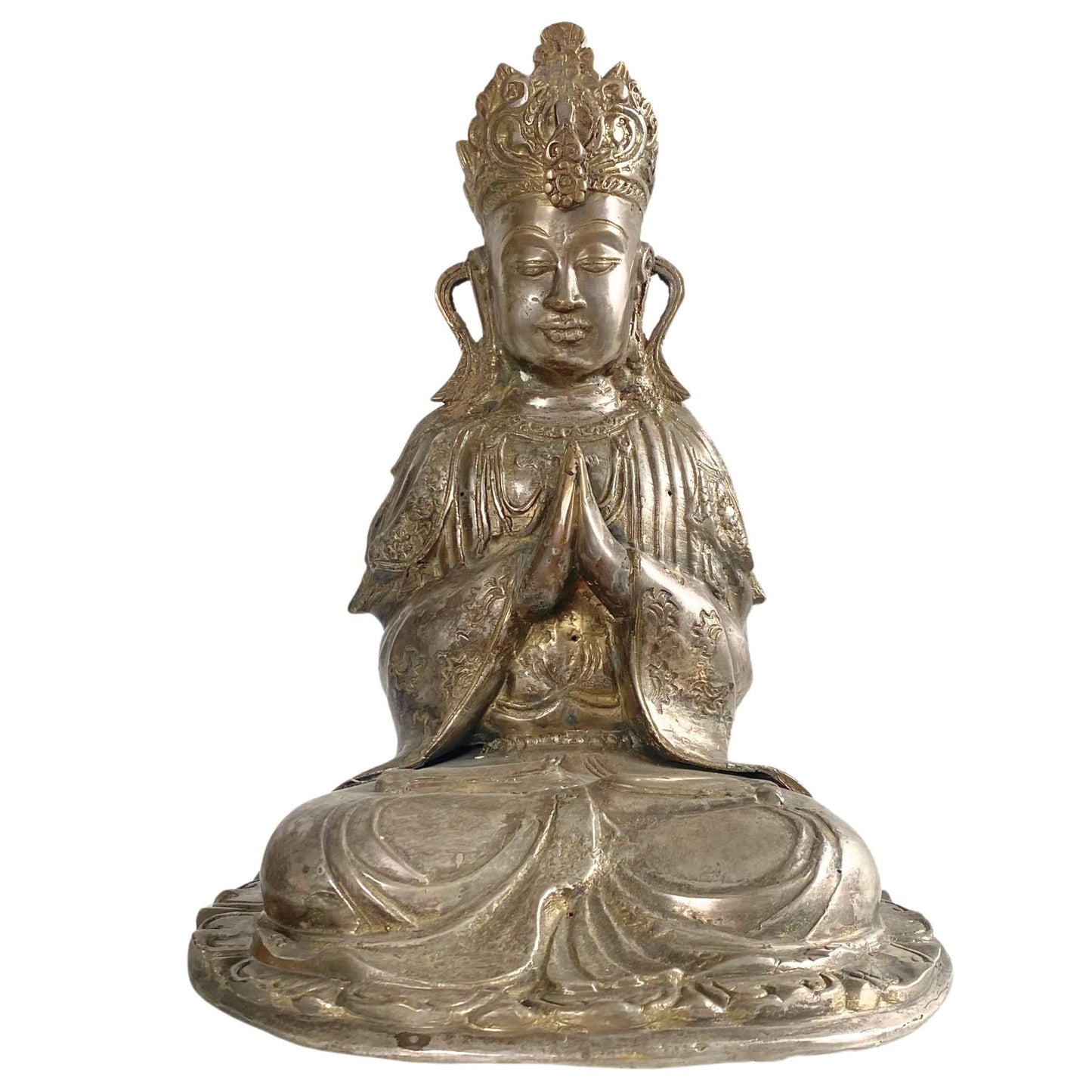 Antieke vuurvergulde Bodhisattva uit Ladakh, 18e eeuw (ca. 1750-1770).