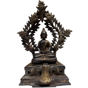 Antieke Himalaya Shakyamuni Boeddha met Aureool – 17e–18e Eeuw – Lot 406