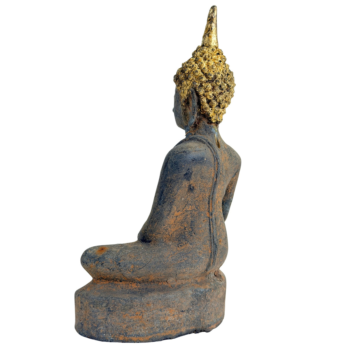 Antique Ayutthaya Buddha – Gilt Bronze, 17th–Early 18th Century – close view of the lower section