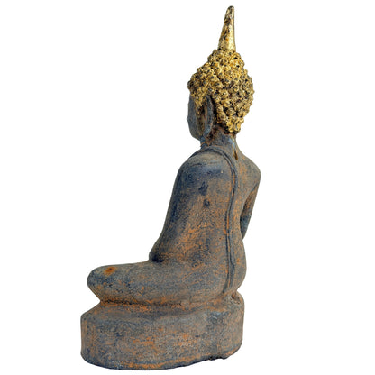 Antique Ayutthaya Buddha – Gilt Bronze, 17th–Early 18th Century – close view of the lower section
