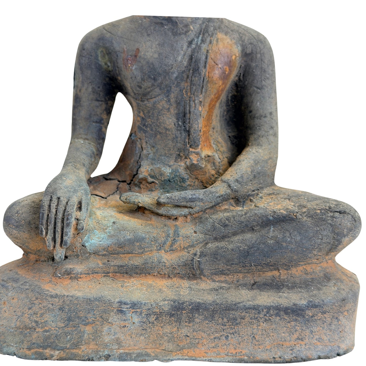 17th–early 18th-century Thai Ayutthaya Buddha in bronze, catalogue view 03