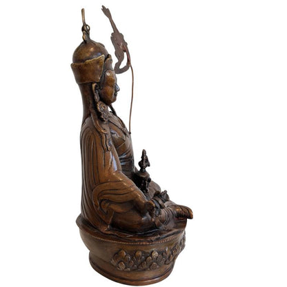 Antique Bronze Padmasambhava – 18th–19th Century – left-side view