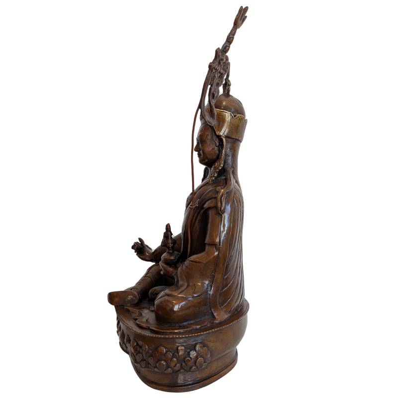 Antique Bronze Padmasambhava – 18th–19th Century – right-side view