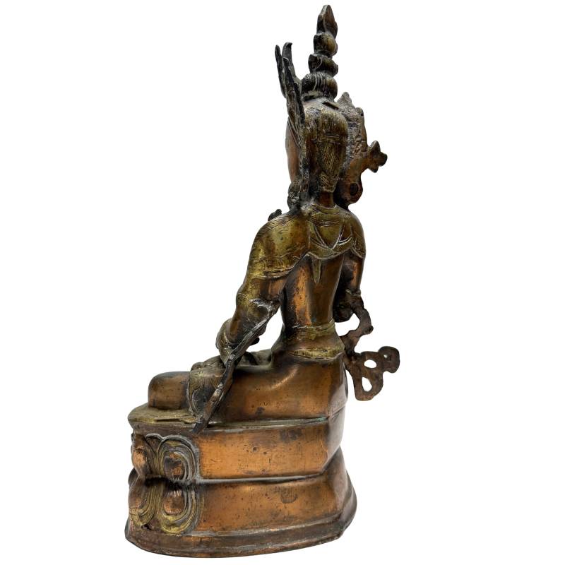 Antique Bronze Vajrasattva with Vajra and Ghanta – right three-quarter rear view