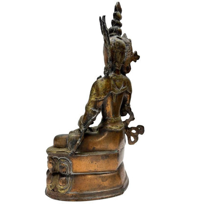 Antique Bronze Vajrasattva with Vajra and Ghanta – right three-quarter rear view