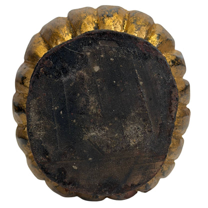 Antique Burmese Temple Disciple – Gilt Teak, 19th Century – underside and base view