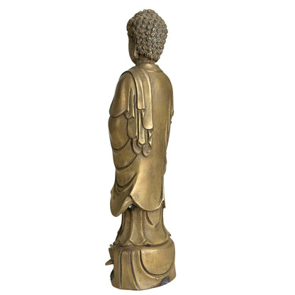 Antique Chinese Amitabha Buddha – Bronze, Late Qing, 27.5 cm – right three-quarter rear view