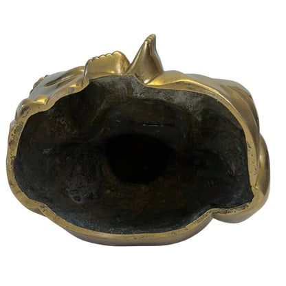 Antique Chinese Budai – Bronze, Late Qing, 16.5 cm – close view of the central details