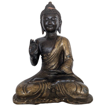 Antique Chinese Teaching Buddha – Bronze, Qing Attribution, 33 cm – front view