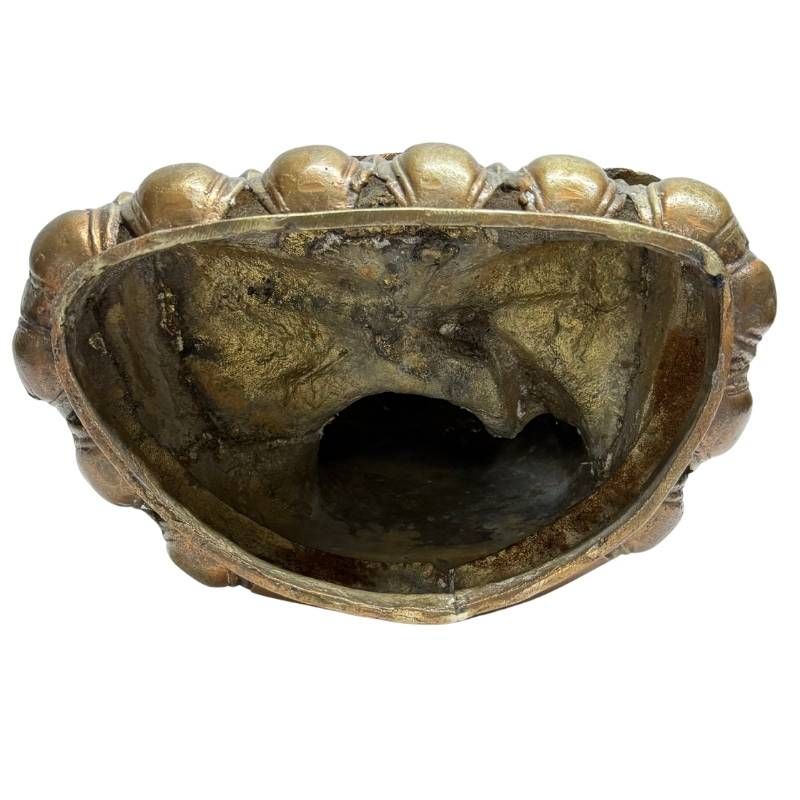 Antique gilt bronze Tsongkhapa, open underside with rough casting interior