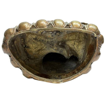 Antique gilt bronze Tsongkhapa, open underside with rough casting interior