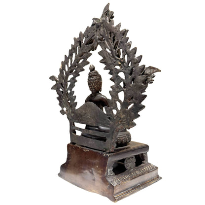 Antique Himalayan Amitayus – Gilt Bronze, Mustang Attribution, 35 cm – left three-quarter rear view