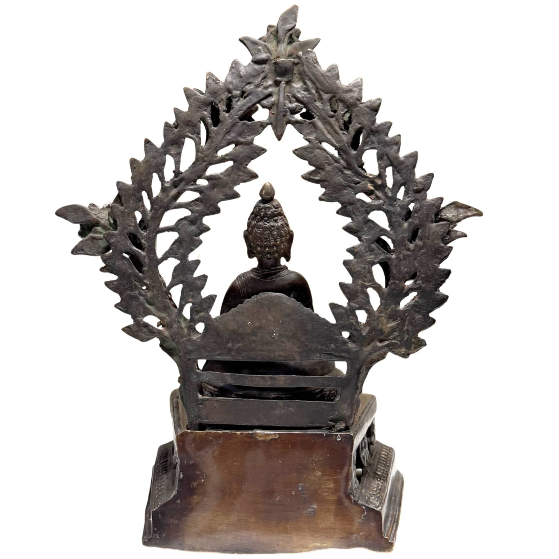 Antique Himalayan Amitayus – Gilt Bronze, Mustang Attribution, 35 cm – rear view