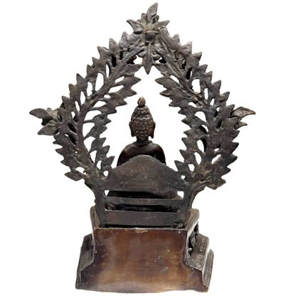 Antique Himalayan Amitayus – Gilt Bronze, Mustang Attribution, 35 cm – rear view
