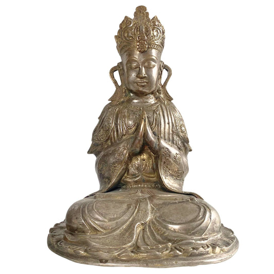 Antique Himalayan Bodhisattva – Gilt Bronze, Ladakh Attribution, 34 cm – front view