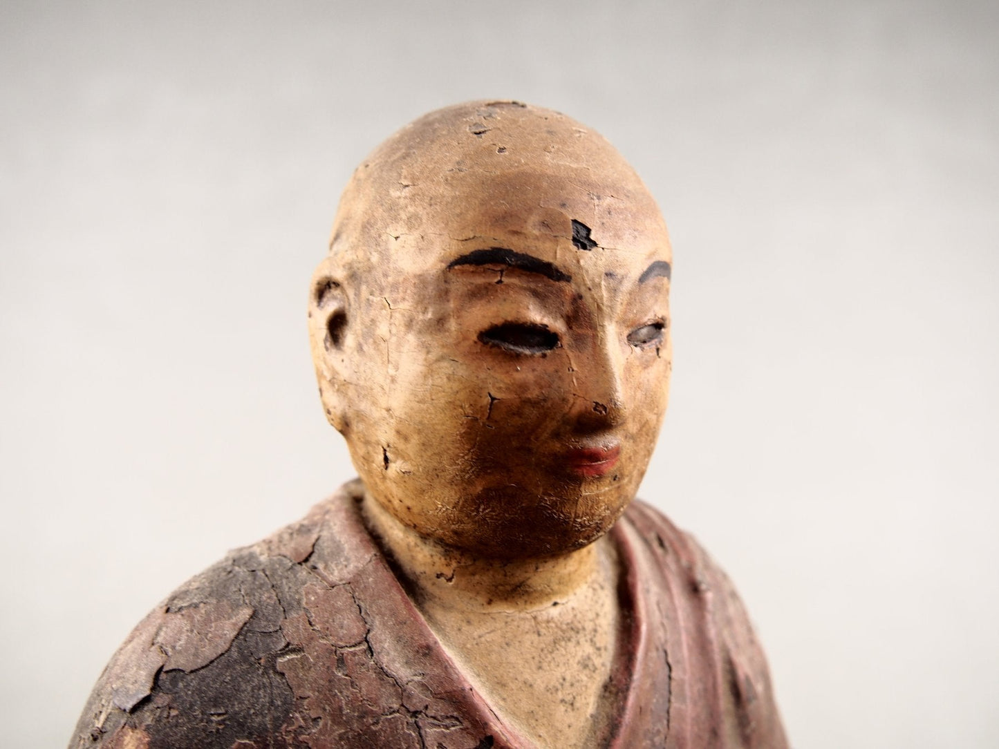 Antique Japanese Kobo Daishi in Zushi Shrine – Edo Attribution, 35 cm – left-side view
