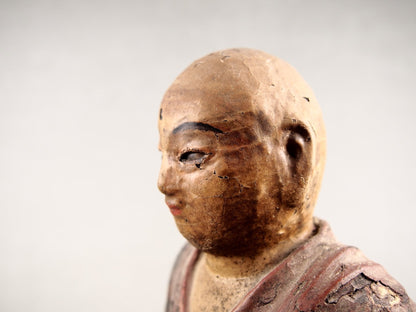Antique Japanese Kobo Daishi in Zushi Shrine – Edo Attribution, 35 cm – rear view