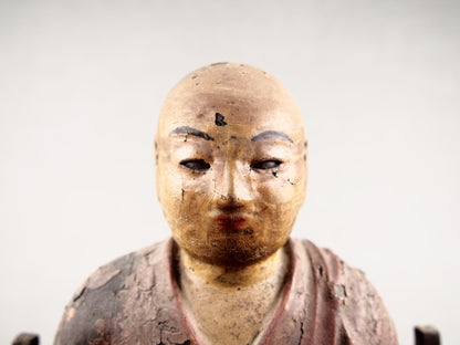 Antique Japanese Kobo Daishi in Zushi Shrine – Edo Attribution, 35 cm – underside and base view